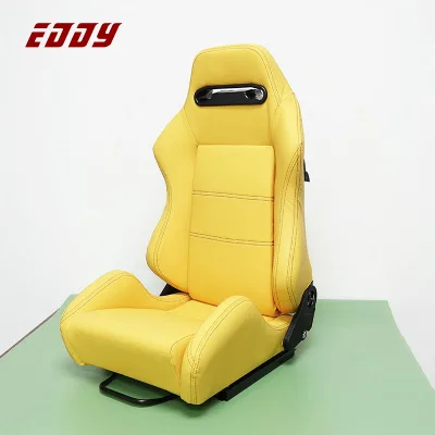 EDDYSTAR Customized Logo Material Color Yellow Racing Seat Sport Pu Leather Bucket Seats