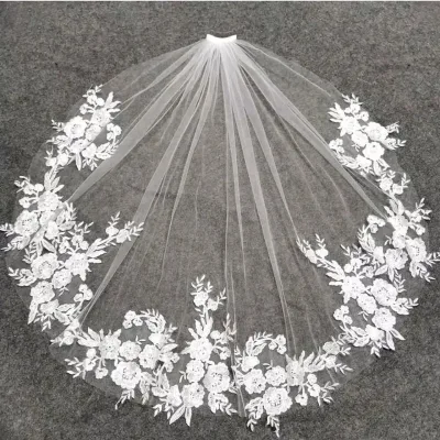 Women White Simple Bridal Veil with Hair Comb Wedding Registration Veil Accessories
