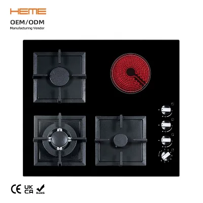 Professional Manufacturer New Design Home Kitchen 4 Fast Heating Zones Gas-Ceramic Combined Stove