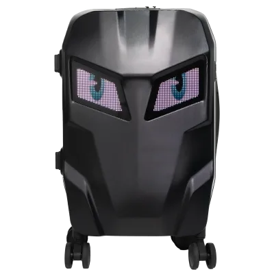 APP Control Demon Eye Slogan Screen Programmable Digital Wheeled Backpack Suitcase Led Light Smart Luggage Travel Bag LOY