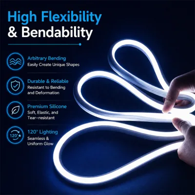 Free Cutting LED Neon Tape SMD2835 140LEDs/m High Density DC24V Silicone Flex for Decoration IP67