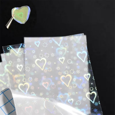 New Nail Art Love Cellophane Finished Product Colorful Laser Translucent Candy Paper DIY Nail Art Stickers