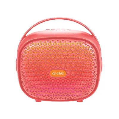 Portable Mini Speaker RGB LED Light Show USB Stereo Bass Plastic Cabinet Power Source Battery
