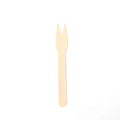 Compact 100mm Wooden Chip Fork Set Perfect for Fast Food and Snacks