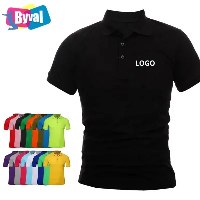 Custom Logo Embroidery Men's Golf Polo Shirt 100% Cotton Short Sleeve Workers Uniform Printed and Embroidered Design