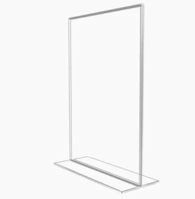 For Bottom Loading Acrylic Sign Holder Tabletop Display Crystal Clear Vertical Stand Customized Modern Advertising Any Space