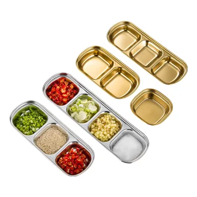 2026 Stainless Steel Sauce Dishes Dipping Sauce Dishes Stainless Saucer Korean Side Dishes