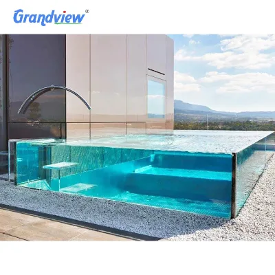 Custom 80mm Acrylic Pool Wall L Shape See Through Pool Window Acrylic Luxury Pools for Vila