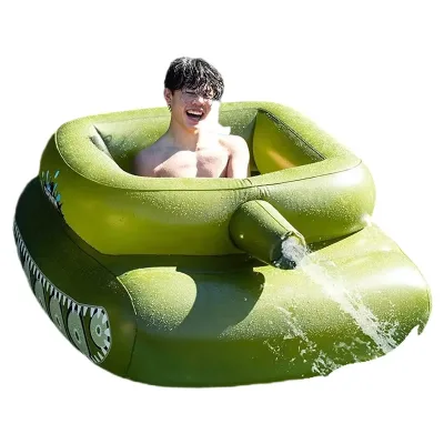 Factory Sale Inflatable Ride-ons Water Battle Toy Tank with Spray Car for Pool Party for Swimming Ring