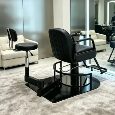2026 Professional 180 Rotating Barber Technician Chair Heavy Duty Hydraulic Pump Modern Design Salon Furniture Men Barber Shop