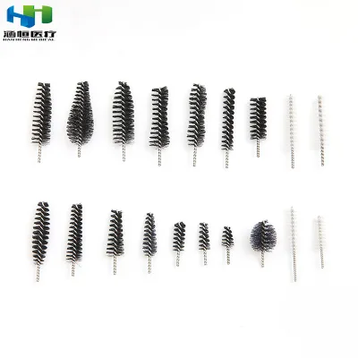 Hanheng 10,000pcs/bag Factory Oem Odm Makeup Tool Disposable Nylon Mascara Comb Head,Silicone Eyelash Brush Tip Silica Spoolie