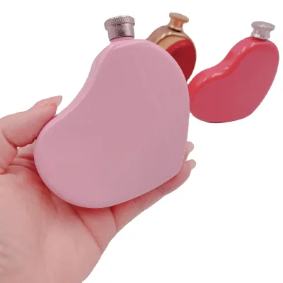 Bestseller 2024 Heart Shaped Hip Flask New Design 304 Stainless Steel 8oz Gift with Shiny Surface CA65 Approval