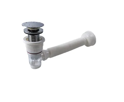 Bathroom Sink Horizontal and Vertical Installation Drain Pop up Waste Pipe