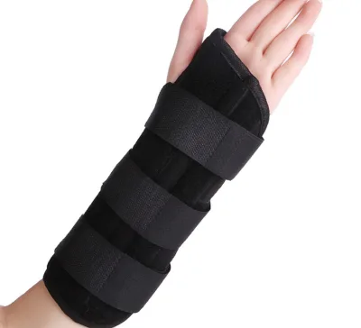 Ready-Stock Breathable Flexible Wrist Immobilizer Brace with Composite Fabric and Buckle Closure Medical Wrist Fixation Strap