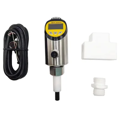 Integrated Flow Temperature Sensor Digital Display Flow Switch 4-20mA RS485 Communication Output for Liquid Water Pump Control