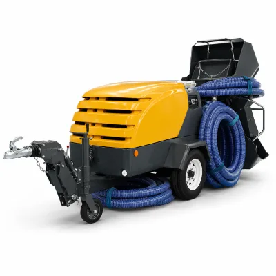 Semi-Dry Floor Screed Pump M740D 90m Vertical Pneumatic Mortar Conveyor with Diesel Engine