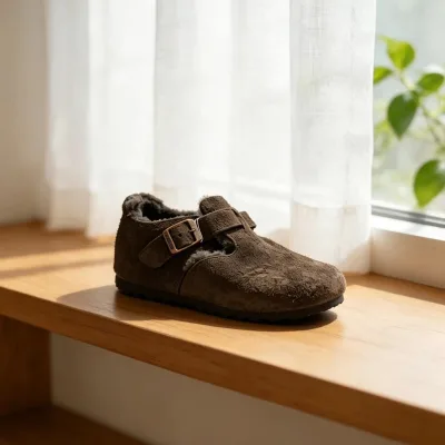 2026 ODM OEM New Version Women's Plush-lined Full-cover Matte Leather Upper Sheep Fur Lined Rubber Outsole Casual Autumn/Spring