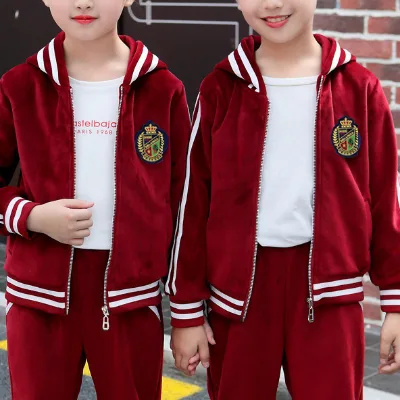High Quality Fashion Design Cotton Spadex School Uniforms Tracksuit