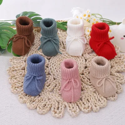 2026 New Baby Shoes: Lace-Up Design to Prevent Slipping, First-Step Shoes, Baby Bow-Tie Socks, Pre-Walking Shoes