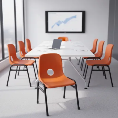 Comfortable High Back Injection Molded Chair Breathable Solid Perforated Back Haosen HS-1614 for Home Office Waiting Areas