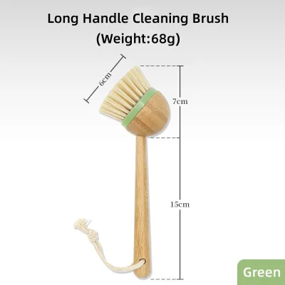 Long Handle PP Dish Brush with Sisal Fiber Scrub Brush for Pans and Dishes Model 556