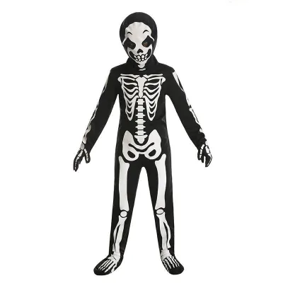 Halloween Cosplay Costume Death God Skeleton Children's Glow-in-the-Dark Spandex Unisex Performance Party Attire