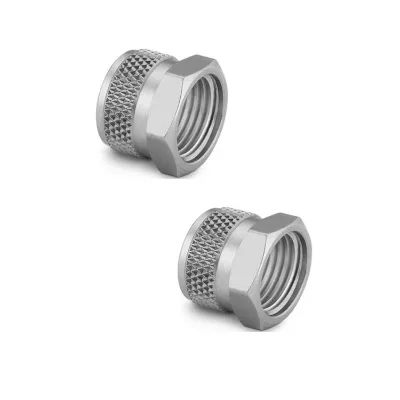 Custom 316 Stainless Steel Knurled Nut with Zinc Plated M3 Thread Flat Head for 1/4 Tube Fitting Mining Healthcare Applications