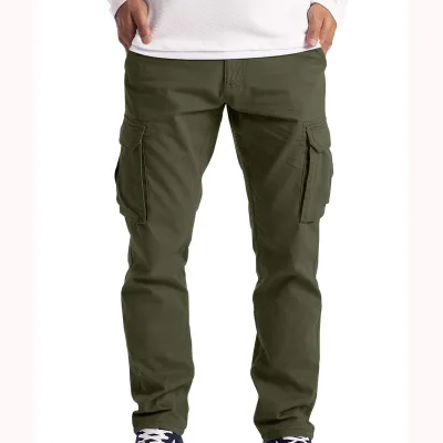 Men'S Flex Cargo Trousers Heavy Duty Stretch Casual Multi-Pocket Pants