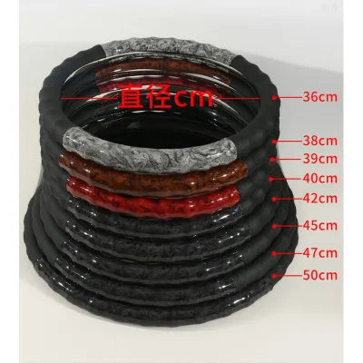 Breathable Hole Wave Ring Steering Wheel Cover Wood Grain Non Slip All Season for Trucks Buses