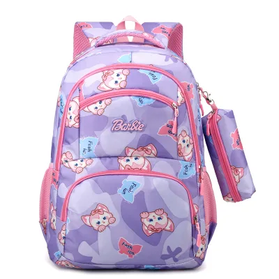Students Fashion Backpack Two-piece Set Pencil Bag Cartoon Pattern Water Proof Type School Bags for Kids Teenagers