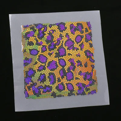 Holographic Leopard Print Hotfix Spangle Transfer Iron on Sequins Patch for Gymnastics Leotard Cheer Uniform T Shirt