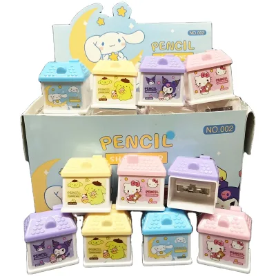 Macaron Color Cute Double-Hole Pencil Sharpener House Shape for Use Batch Supply