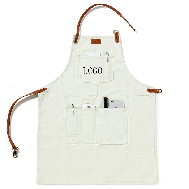 High Quality Customized Logo Screen Printing Barista Restaurant Milk Tea Shop Work Uniform Unisex Aprons