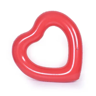 Factory Strong Thickened PVC Inflatable Heart Swimming Ring for Adults Outdoor Swimming