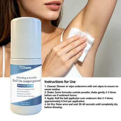 OEM Private Label Roll on Deodorant Aluminum Free Underarm Odor Control Fresh Dry Antiperspirant Roll on Vegan Cruelty Free