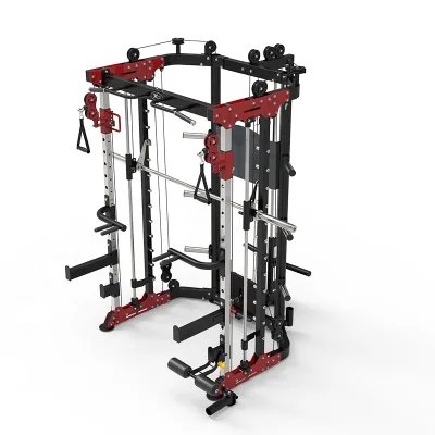 Fitness Power Rack with Lat Pull Down System and Low Row Attachment Multi Function Gym Rack Power Rack with Lat Pulldown