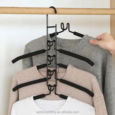 5 Layers Steel Foam Coat Pants Clothes Hanger for Clothing Shop Display