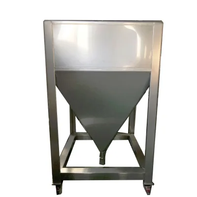 Wanlong Stainless Steel Hopper Tote Tank 1000L Powder Storage