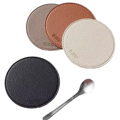 Modern Europe Design PU Leather Coaster Set Perfect Christmas/New Year Gift for Dining Weddings Bars-for Coffee Cups Tea Pads