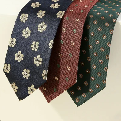 Mens Skinny Novelty Small Floral Cravat Ties Luxury Pattern Wedding Floral Self Necktie for Men