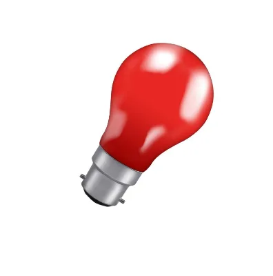 A60 220-240V 25W B22 Glass Colour Bulb Dimmable