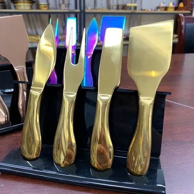 4 Pieces Cheese Knife Set Full Stainless Steel Butter Knife, Bread Knife Kitchen Food Tool Set