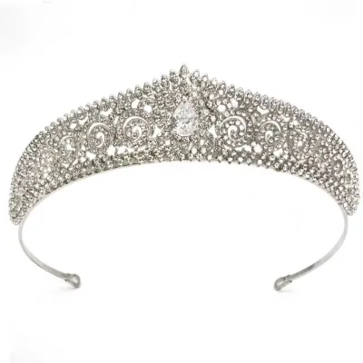 European and American Alloy Bride Crown 3A Zircon Atmospheric Princess Crown Full of Diamonds Exquisite Wedding Headdress