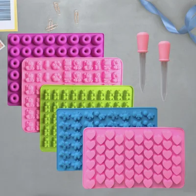 Mini Size Silicone Gummy Bear Molds Non-Stick Dessert Tool for Making Kid-Friendly Chocolate Candies and Candies