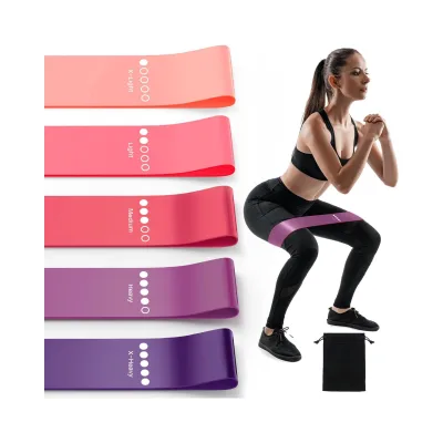 Sports and Fitness Tpe Elastic Material Pink Gradient Strength Training Mini Yoga Exercise Resistance Band