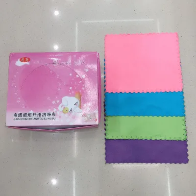 14.5*17.5CM Gear Lace Press Soft Velvet 4 Colors Mixed Lens Glasses Cleaning Cloth