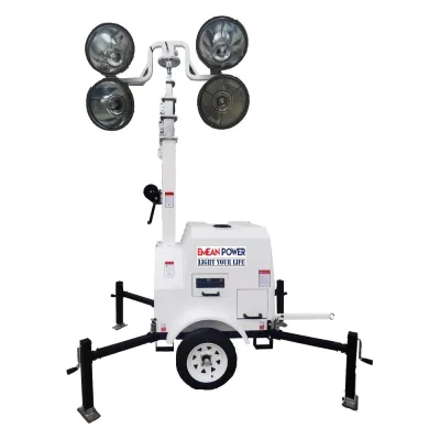 Portable diesel Tower for Event Lighting Tower Generator and Speakers Crank Stand Mounted Light Towers