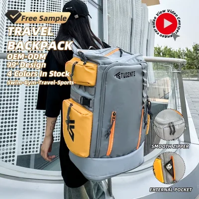Custom Logo Portable Sport Camping Tennis Badminton Racket Backpack Bag with Breathable Adjustable Shoulder Straps Smooth Zipper