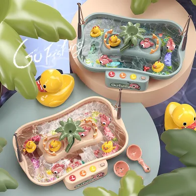 Montessori Happy Fishing Game With Music Children Duck Fishing Child Games Kids Outdoor Water Table Fish Toys For Kids