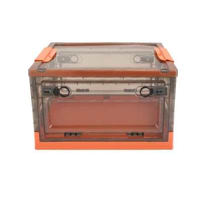 Multi-Purpose Foldable Plastic Storage Box Durable Household Clothing and Toy/Book Organizer with Transparent Cover
